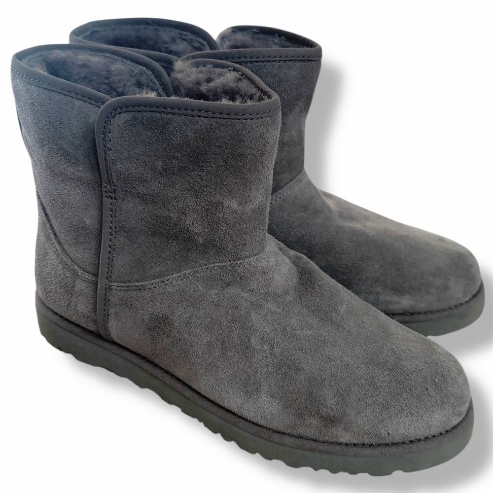 Ugg Cory II Genuine Shearling Lined Suede Boots Booties Charcoal Gray size 7 - Picture 5 of 12